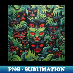 green evil cat art unique designs for cat lovers - high-resolution png sublimation file - boost your success with this inspirational png download