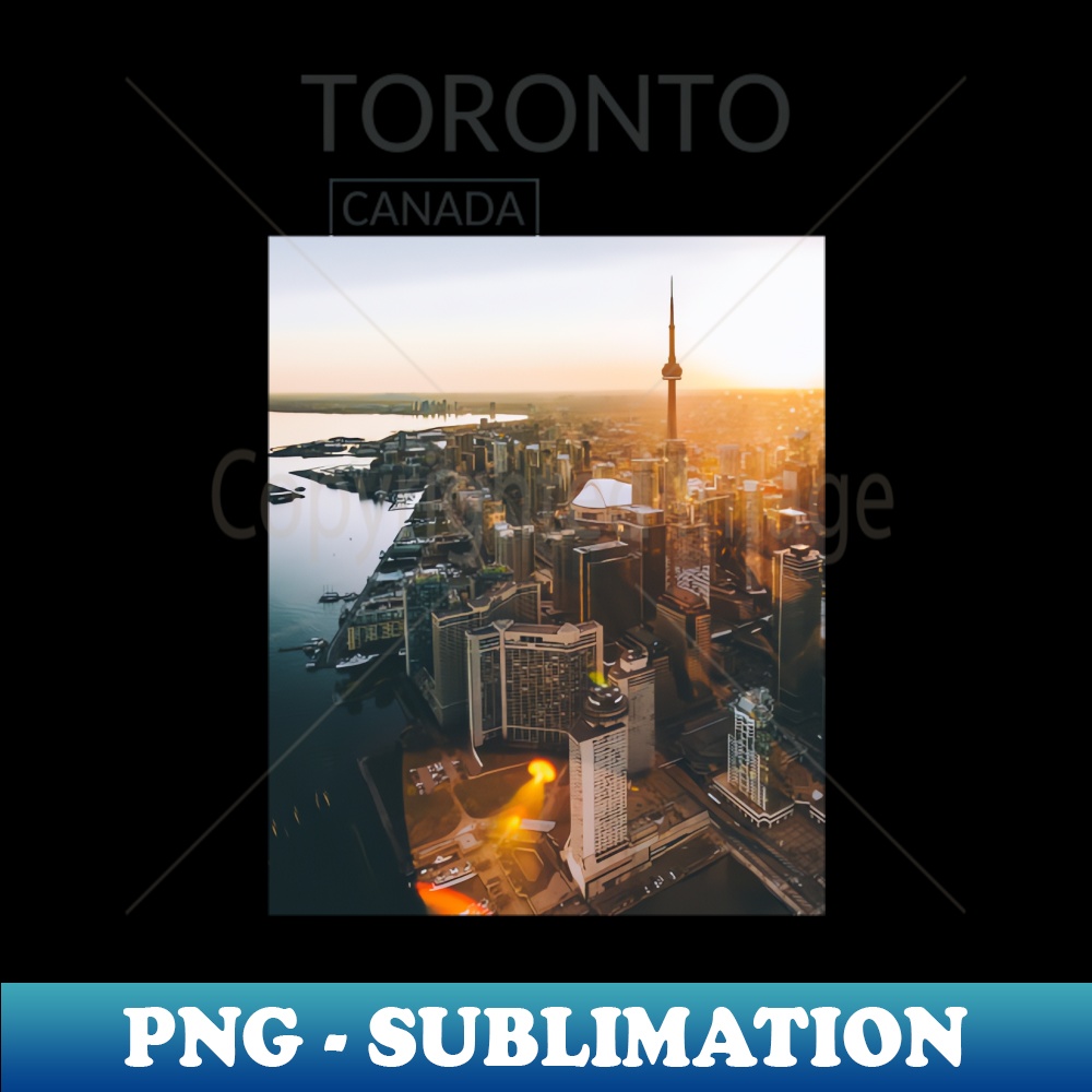 EA-36893_Toronto Ontario Canada Cityscape Skyline Sunset Gift for Canadian Canada Day Present Souvenir T-shirt Hoodie Apparel Mug Notebook Tote Pillow Sticker M