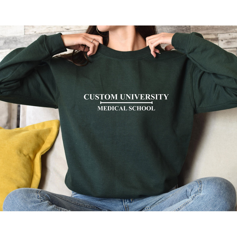 Custom University Sweatshirt, Personalized Collage Name Shirt, Medical School Sweater, High School Grad Gift, Medical School Student T-Shirt.jpg