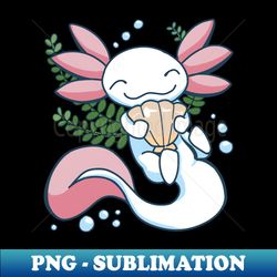 axolotl with a seashell - cute axolotl design - decorative sublimation png file - spice up your sublimation projects