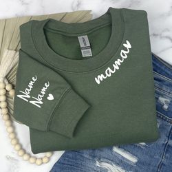 personalized mama sweatshirt, custom mom sweatshirt with kid names, children sweatshirt, mothers day gift, mama sweatshi