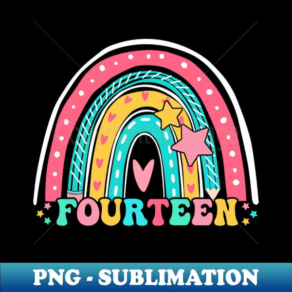 EL-071_14 Year Old Rainbow 14th Birthday Gifts For Girls 14 Bday 9588.jpg