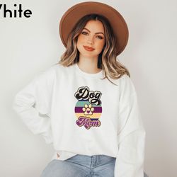 retro dog mom sweatshirt, dog mama shirt, dog lover gift, mom life sweater, cute paw print sweatshirt, animal lover gift