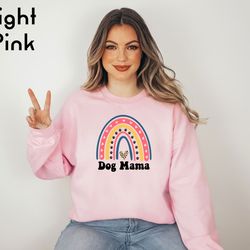 retro dog mom sweatshirt, dog mama shirt, dog lover gift, mom life sweater, cute rainbow sweatshirt, animal lover gift,