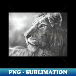 Courageous lion portrait - Vintage Sublimation PNG Download - Capture Imagination with Every Detail