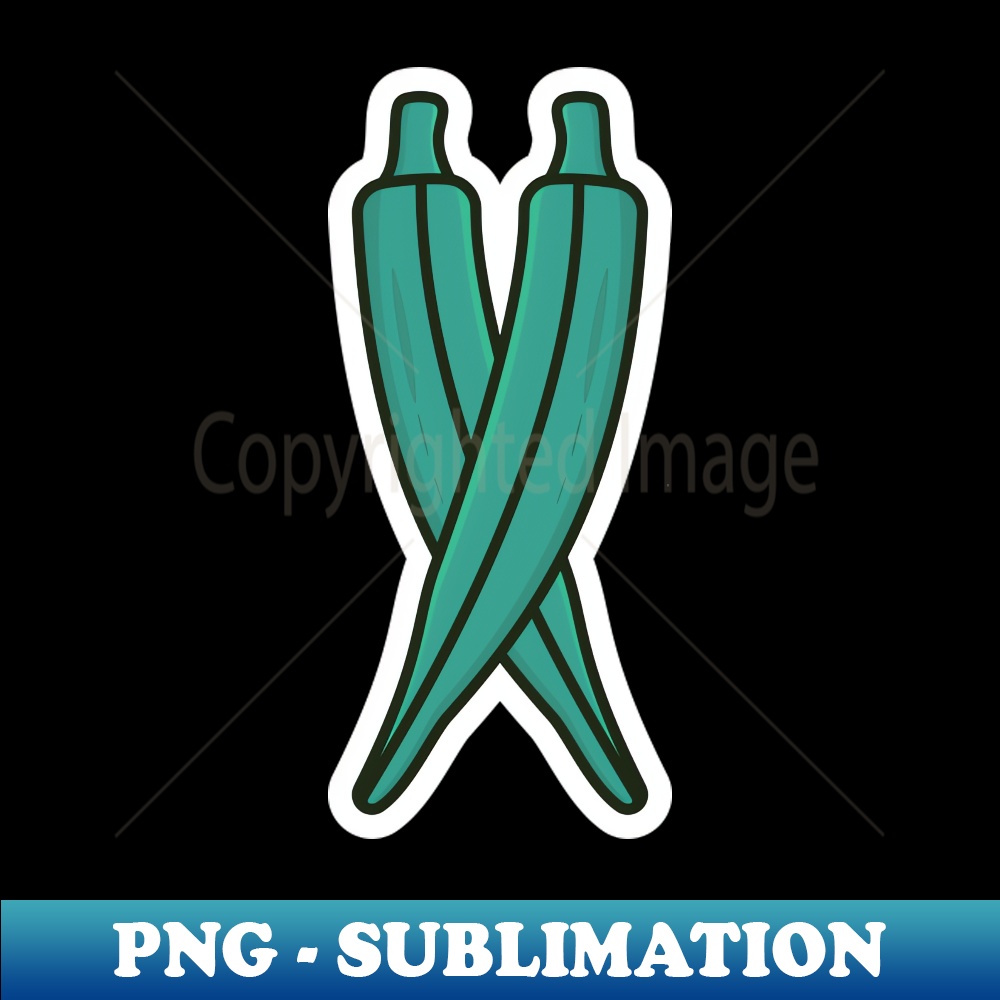 EV-16382_Green Okra Vegetable Sticker vector illustration Food nature icon concept Healthy fresh vegetable food Okra sticker design icon logo 9275.jpg