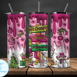 Christmas 20oz Tumbler Wrap PNG, Christmas 3D Inflated Puffy Tumbler Wrap Png, Grinchmas 20oz Png 125