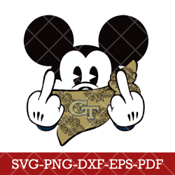 Georgia Tech Yellow Jackets_mickey NCAA 1SVG Cricut, Mickey NCAA Team SVG DXF EPS PNG Files