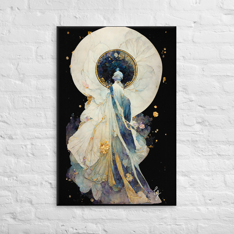 Art Nouveau Canvas Print, Art Deco Canvas Print, Looking Into the Future, Anime Canvas Print, Manga Canvas Print, Large Wall Art.jpg