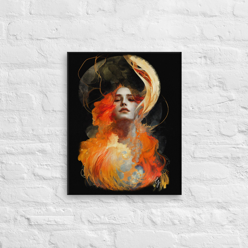 Art Nouveau Canvas Print, Goddess of Fire #5, Art Deco Canvas Print, Zodiac Canvas Print, Aries Canvas, Leo Canvas, and Sagittarius Canvas.jpg