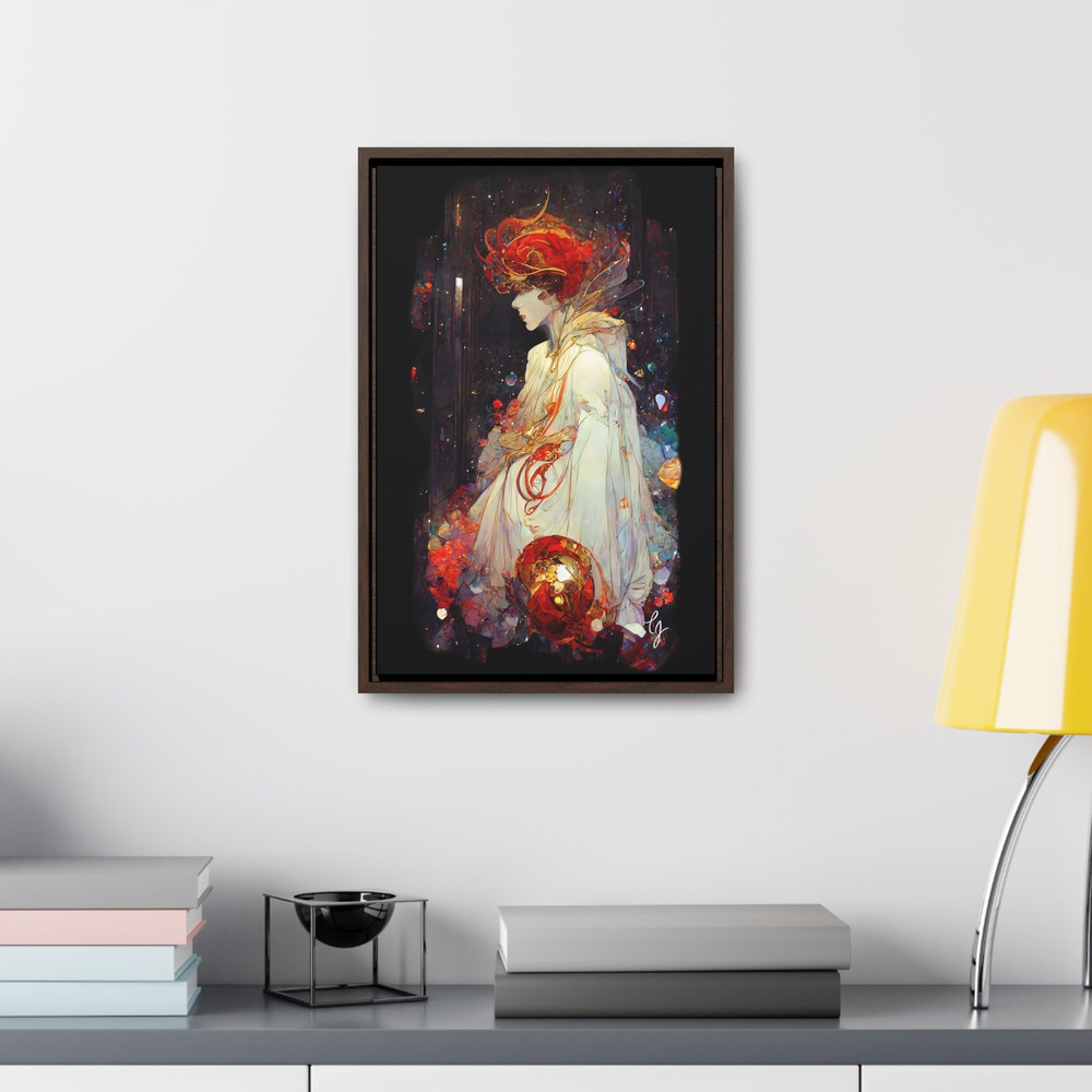 Art Nouveau Framed Canvas Print, Art Deco Canvas Print, Fantasy Canvas Art Print, Boho Canvas Art Print, Desire #1 Framed Canvas Print.jpg