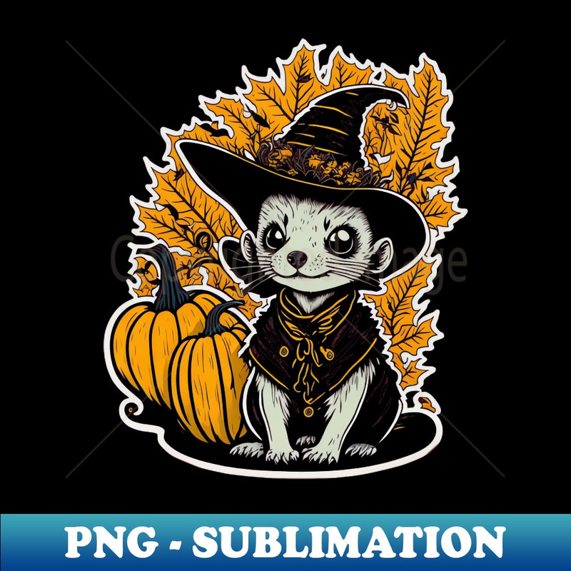 HM-22974_Little halloween ferret with witch hat 5736.jpg
