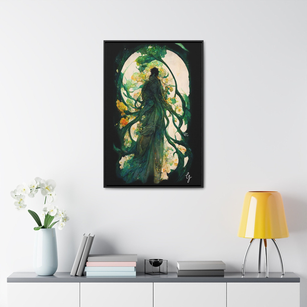 Art Nouveau Framed Canvas Print, Cottagecore Framed Canvas Print, Art Deco Framed Print, Tree of Life Framed Canvas Print #1 Boho Canvas.jpg