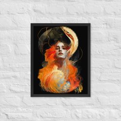 art nouveau framed poster print, zodiac print, aries print, sagittarius print, leo print, goddess of