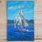 White Sailboat sea painting size 12 by 8 inches is sale unframed.