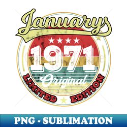 50th birthday vintage january 1971 50 years gift - aesthetic sublimation digital file - perfect for sublimation art