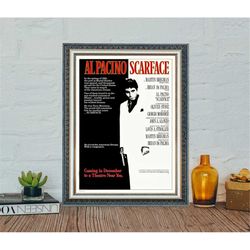 scarface (1983) movie poster, scarface classic movie silk