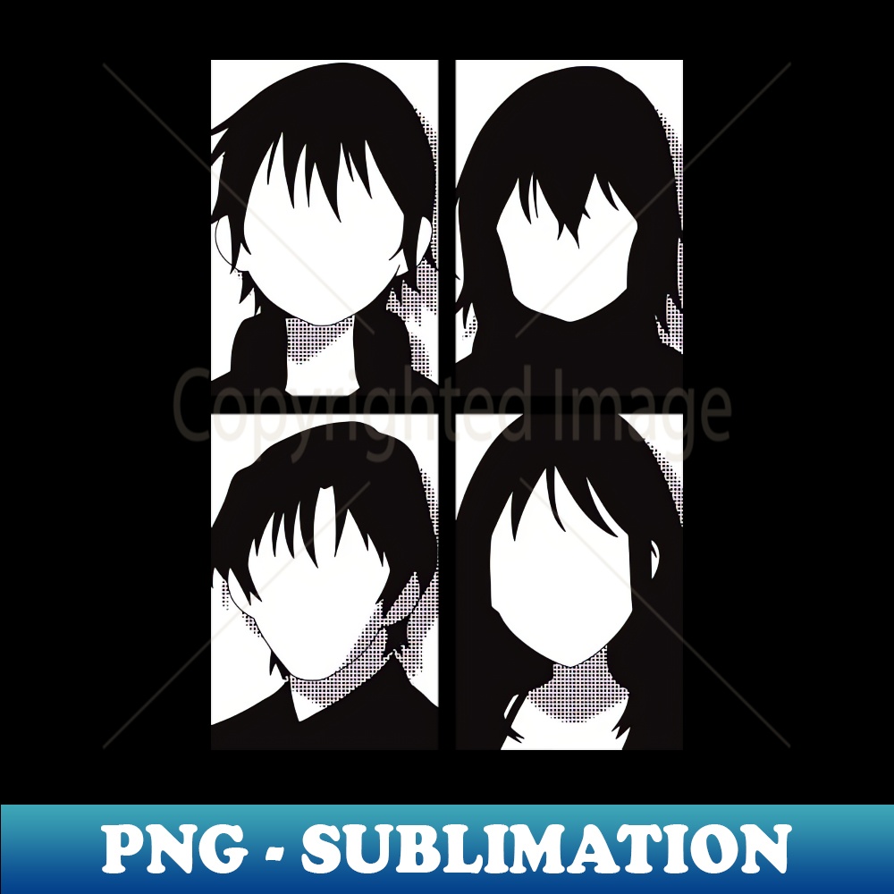 KP-12968_Erased anime  All main character in black and white pop art minimalist design  Satoru fujinuma x Kayo hinazuki x Airi katagiri x Gaku yashiro 4620.jpg