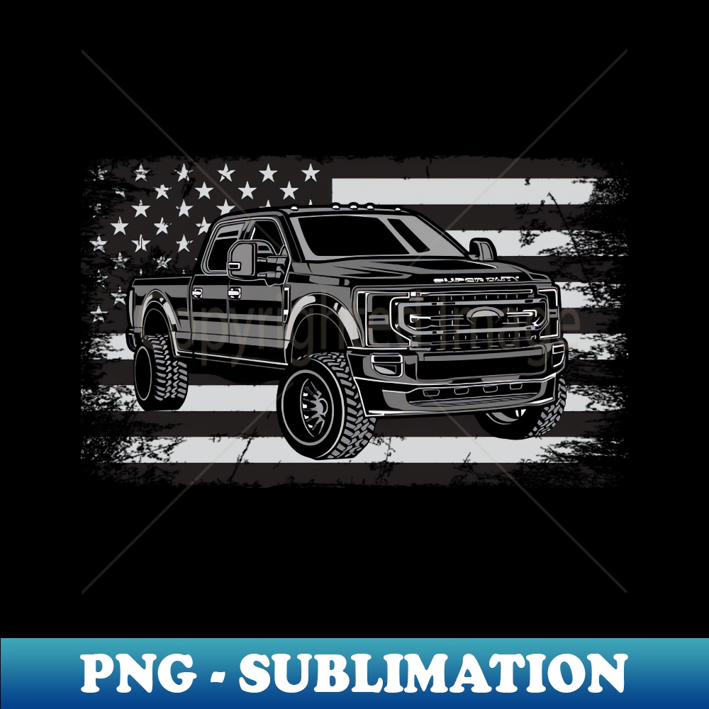 LB-8130_Classic Modern American Pickup Truck on American Flag 4343.jpg