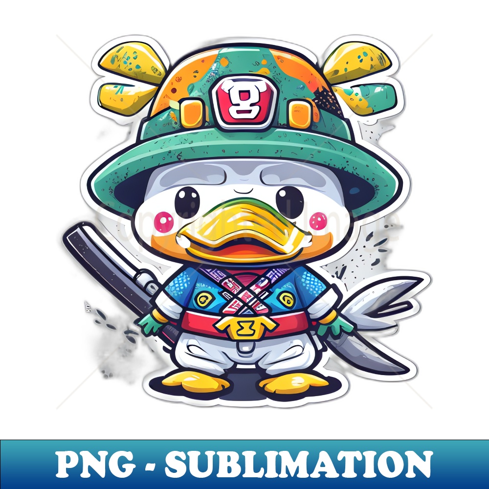 LG-9580_cute and adorable samurai Duck in a japanese hat 2734.jpg