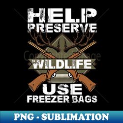 help preserve wildlife use freezer bags funny deer hunting - exclusive sublimation digital file - unleash your creativity
