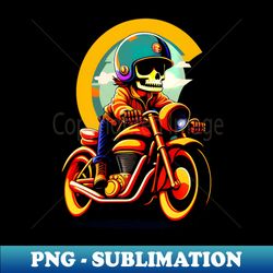 vintage biker skeleton - speeding motorcycle old school skull - artistic sublimation digital file - perfect for creative projects