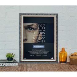 the social network movie poster, jesse eisenberg classic