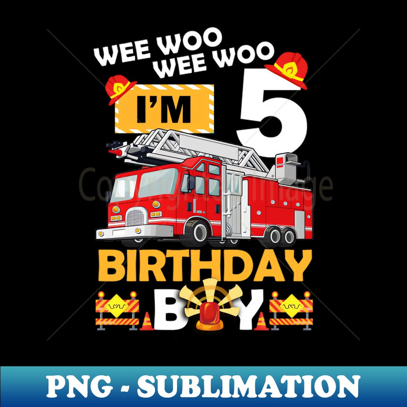 OG-13840_Fire Truck 5th Birthday Boy Firefighter 5 Year Old 4583.jpg