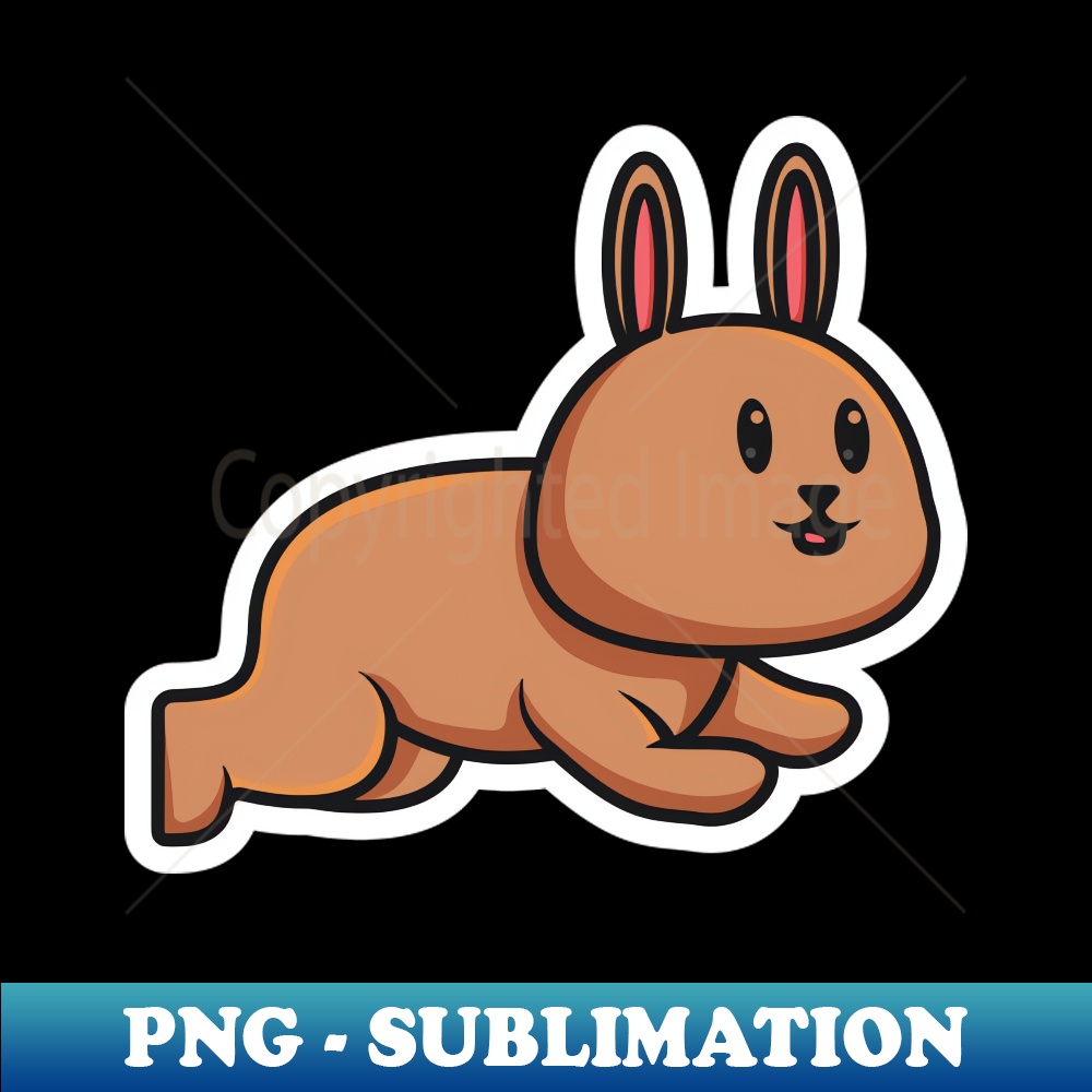 PA-9612_Cute Baby Rabbit Jumping Cartoon Sticker vector illustration Animal nature icon concept Funny furry white hares Easter bunnies jumping sticker vector de