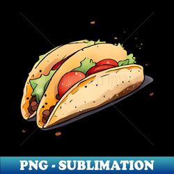 anime style watercolor mexican taco - png transparent sublimation file - defying the norms