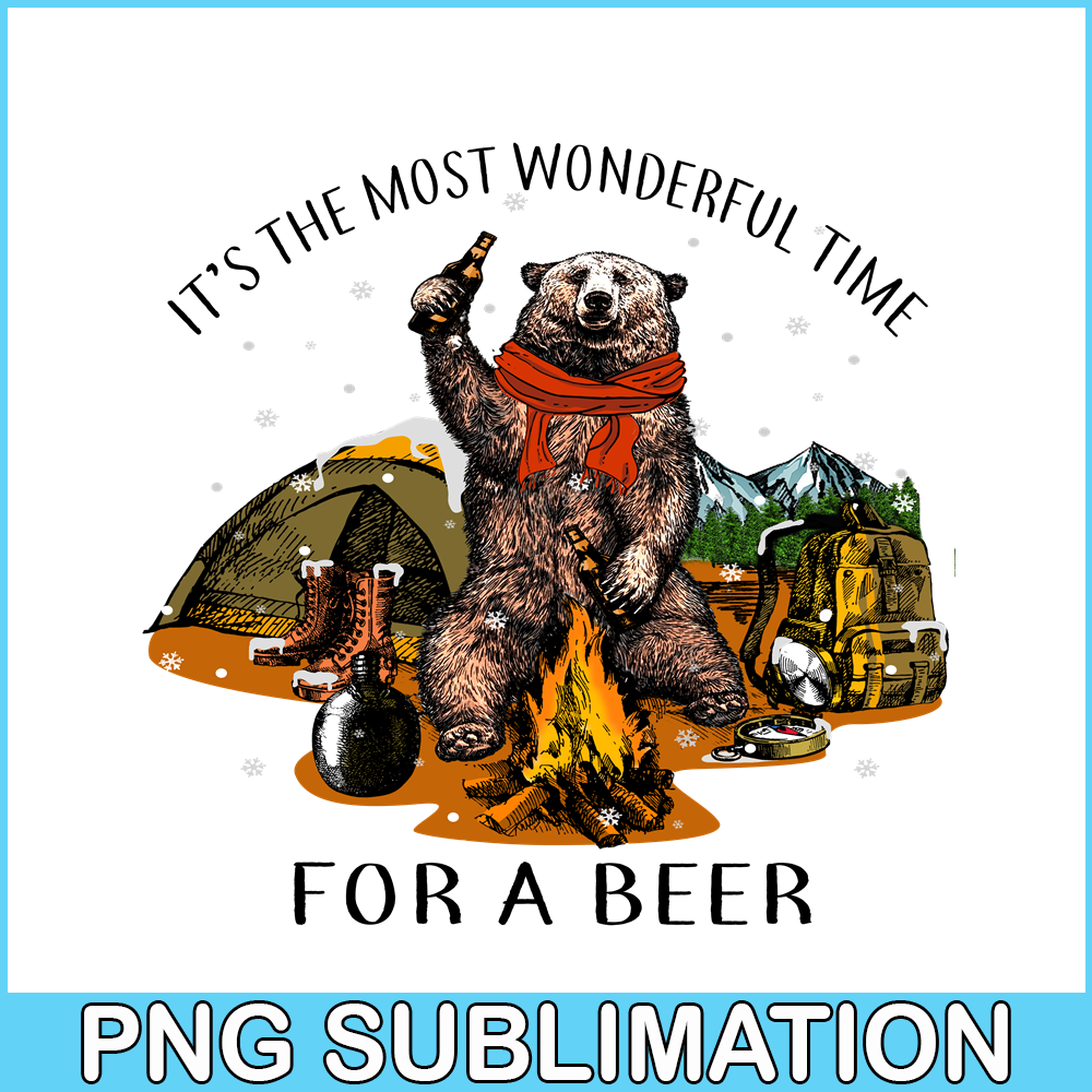 CAMP07112367-It's The Most Wonderful Time PNG Camping PNG For A Beer PNG.png