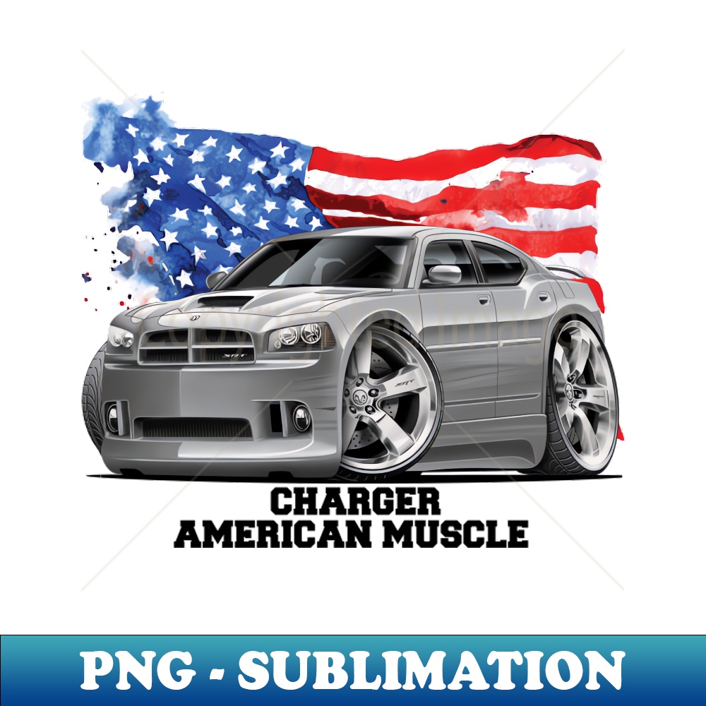 PE-7238_Charger SRT Silver American Muscle Car USA Flag Background 7719.jpg