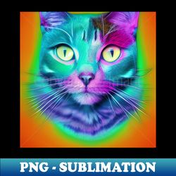 psychedelic cat dora - signature sublimation png file - perfect for personalization