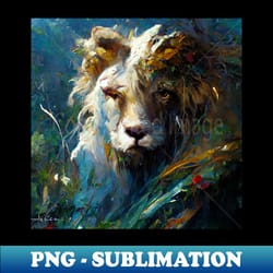 majestic lion infront of watefalls - vintage sublimation png download - capture imagination with every detail