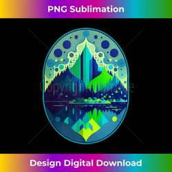 Cool oval landscape design featuring mountain, forest and lake Tank Top - Eco-Friendly Sublimation PNG Download - Channel Your Creative Rebel