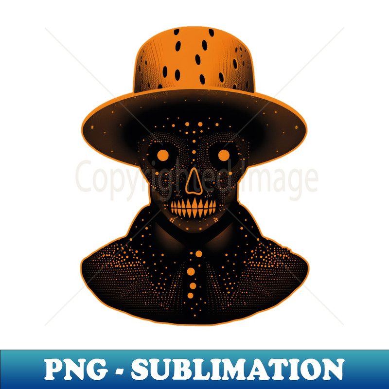 SU-2161_An Orange skeleton like head wearing a hat 9540.jpg