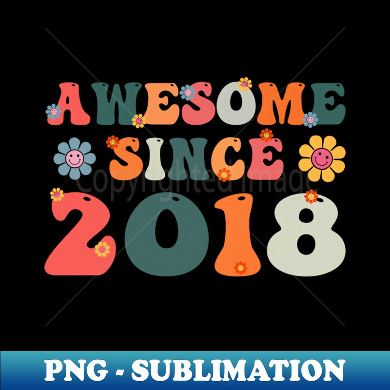 SU-3132_Awesome Since 2018 Groovy 5 Year Old 5th Birthday Gifts 1119.jpg