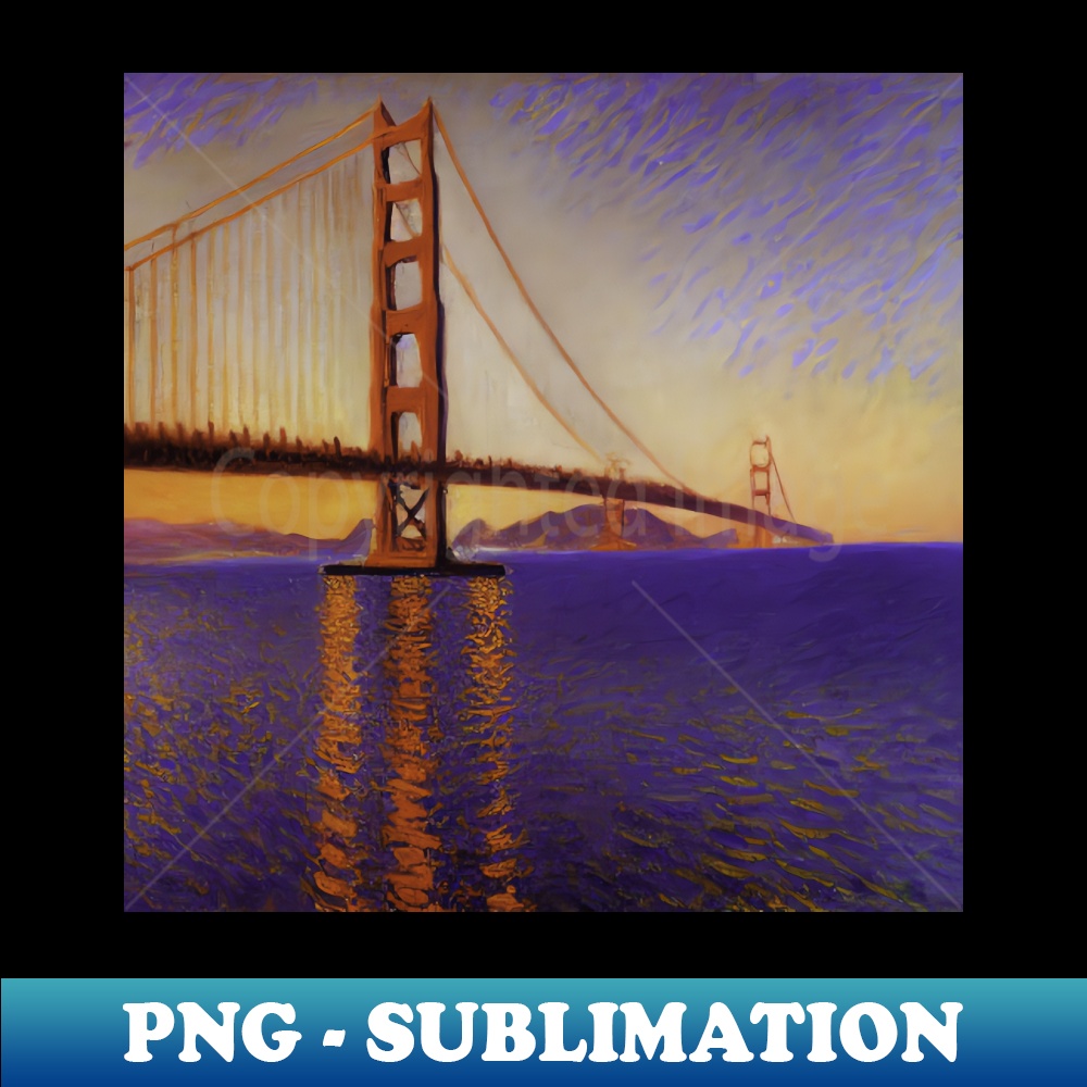 TE-15881_Golden Gate Bridge painting Claude Monet style oil on canvas 5851.jpg