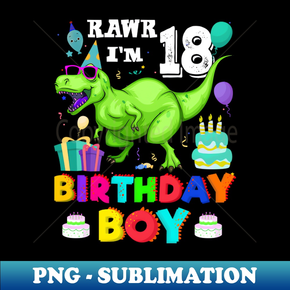 TX-21551_Kids 18 Year Old Shirt 18th Birthday Boy T Rex Dinosaur 2698.jpg