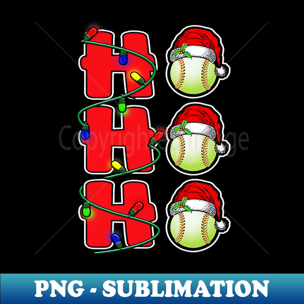UC-17871_Ho Ho Ho Santa Hat Softball Ball Christmas Funny Men Women 3482.jpg