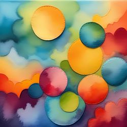 decorative circles on a colored background.