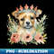 UI-11653_dog baby in a crown watercolor floral print in the style of close up 8215.jpg