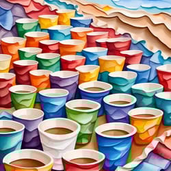 paper glasses on a colored background.