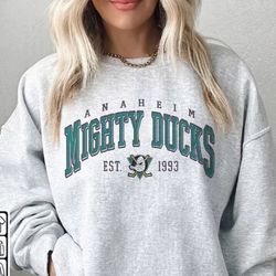 vintage anaheim mighty ducks shirt, merch vintage 90s sweatshirt hockey retro unisex crewneck gift for fan college