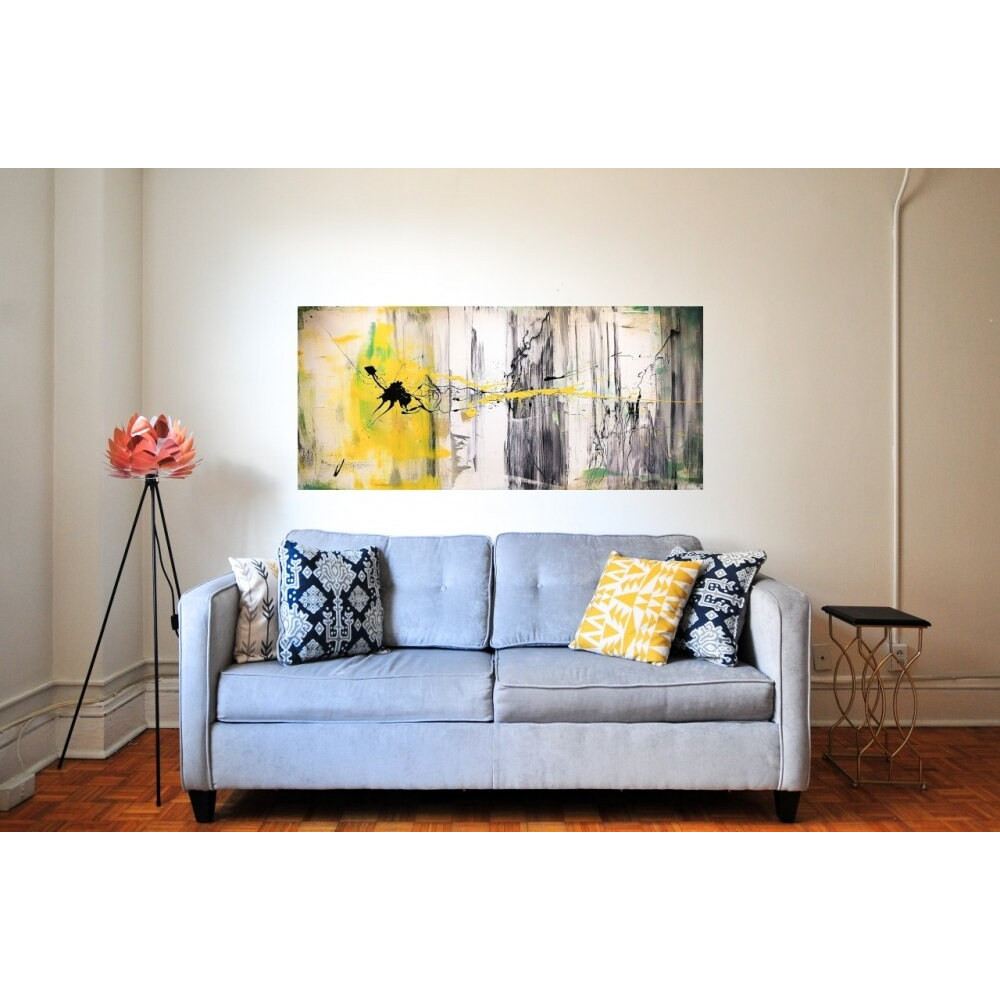 Abstract Expressionism 113 Modern Art Yellow Beige up to 160 x 80 cm ExpressiveGlossyDecorativeXXL Acrylic GlassXXL PrintComtemporaryArtPopArt.jpg