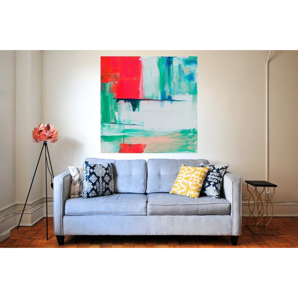 Abstract urban mint maritime colors up to 150 x 150 cm expressiveshinyspringdecorativeXXL acrylic glassXXL printcomtemporary artpop art.jpg