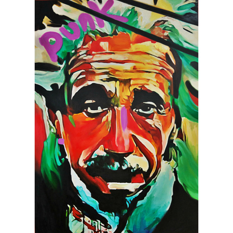 Albert Einstein Punk Street Art Modern Art up to 75x100 canvas printposter papergraffititypographyXXL printportraitpop art.jpg