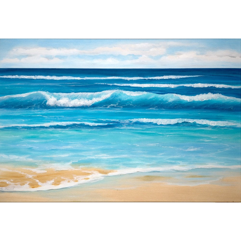 Atelier Benad Sound of the sea Original acrylic painting 110 x 75 cm seawatersummerbeachcanvasrealismdreamylandscapeOuerformat.jpg