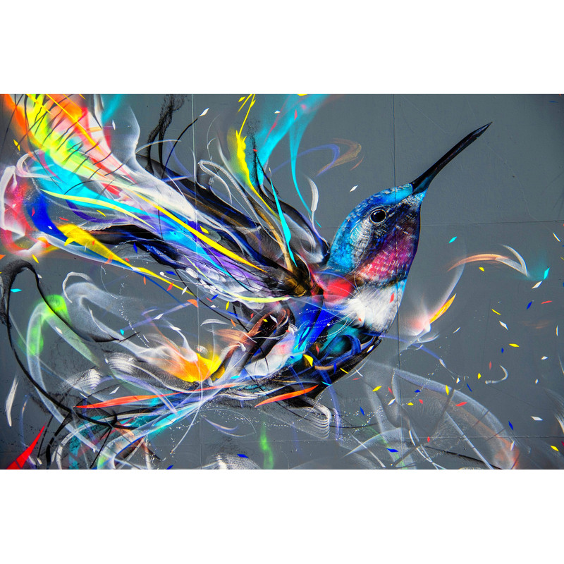 Flying Hummingbird Wall Art Street Art Photography by Jo to 75x100 Canvas PrintPoster PaperGraffitiBirdXXL PrintsPortraitPopArt.jpg