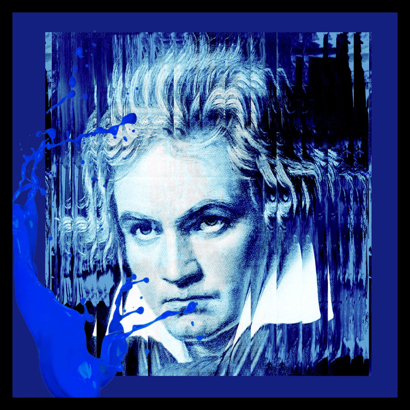 Homage Beethoven up to 80 x 80 cm canvas printposter papermotivationcolourfulAluDibondPop Art.jpg